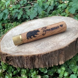 Couteau pyrogravé chene vert