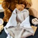 Carré Doudou Ours en polaire et gaze de coton