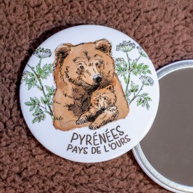 Miroir de poche ourse et ourson