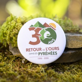 Magnet rond "30 ans du retour de l'ours"